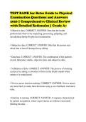 TEST BANK for Bates Guide to Physical&NewLine;Examination Questions and Answers&NewLine;2026 &vert; Comprehensive Clinical Review&NewLine;with Detailed Rationales &vert; Grade A&plus;
