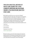 WGU D514 ANALYTICAL METHODS OF&NewLine;HEALTH CARE LEADERS TEST 4 2026&NewLine;COMPLETE QUESTIONS AND SOLUTIONS&NewLine;GRADED A PLUS HEALTHCARE ANALYTICS&NewLine;STUDY GUIDE