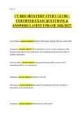 CT DDS MED CERT STUDY GUIDE &vert;&NewLine;CERTIFIED EXAM QUESTIONS &&NewLine;ANSWERS LATEST UPDATE 2026&sol;2027&period;