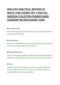 WGU D514 ANALYTICAL METHODS OF&NewLine;HEALTH CARE LEADERS TEST 4 2026 FULL&NewLine;QUESTION COLLECTION EVIDENCE BASED&NewLine;LEADERSHIP DECISION MAKING GUIDE