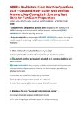 NBREA Real Estate Exam Practice Questions 2026 &ndash; Updated Study Guide with Verified Answers&comma; Key Concepts & Licensing Test Bank for Fast Exam Preparation