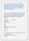 Health Assessment ATI EXAM 1 &vert;&vert; MOST RECENT  &NewLine;EXAM 2026-2027 ACTUAL COMPLETE  REAL EXAM &NewLine;QUESTIONS AND CORRECT ANSWERS &lpar;VERIFIED &NewLine;ANSWERS&rpar; ALREADY GRADED A&plus; &vert; BRAND NEW &NewLine;EXAM &vert; JUST RELEASED&excl;&excl;