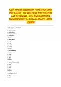 IOWA MASTER ELECTRICIAN FINAL MOCK EXAM &lpar;NEC-BASED&rpar; &ndash; 250 QUESTIONS WITH ANSWERS AND RATIONALES &ndash; FULL TIMED LICENSING SIMULATION TEST A&plus; ALREADY GRADED LATEST VERSION
