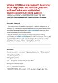 Virginia HIC Home Improvement Contractor Exam Prep 2026 &ndash; 250 Practice Questions with Verified Answers & Detailed Explanations for Licensing Success