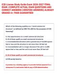 CCB License Study Guide Exam 2026-2027 FINAL &NewLine;EXAM &sol;COMPLETE ACTUAL EXAM QUESTIONS AND &NewLine;CORRECT ANSWERS &lpar;VERIFIED ANSWERS&rpar; ALREADY &NewLine;GRADED A&plus; PASS GUARANTEED