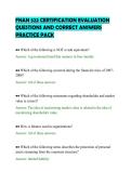 FNAN 522 CERTIFICATION EVALUATION&NewLine;QUESTIONS AND CORRECT ANSWERS&NewLine;PRACTICE PACK