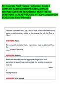 ACI Concrete Field Testing Technician- Grade I &NewLine;COMPLETE EXAM QUESTIONS AND ACCURATE &NewLine;VERIFIED ANSWERS FREQUENTLY MOST TESTED &NewLine;QUESTIONS &vert;ALREADY GRADED A&plus;&vert;100&percnt; passed&excl;&excl;CIM &NewLine;3420Texas State University 
