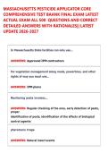 Massachusetts Pesticide Exam 