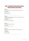 ABC - Prosthetic Assistant Exam Review Guide Questions and Answers