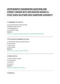 CRYPTOGRAPHY EXAMINATION QUESTIONS AND &NewLine;CORRECT ANSWER WITH EXPLANATION GRADED A&plus; &NewLine;STUDY GUIDE 