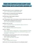 FNDH 400 CERTIFICATION SCRIPT 2026&NewLine;QUESTIONS WITH SOLUTIONS GRADED A&plus;