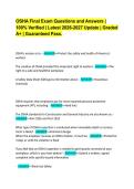 OSHA Final Exam Questions and Answers &vert;&NewLine;100&percnt; Verified &vert; Latest 2026-2027 Update &vert; Graded&NewLine;A&plus; &vert; Guaranteed Pass&period; 
