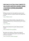WGU D662 OA ACTUAL EXAM COMPLETE 70&NewLine;2026 SOLVED QUESTIONS ANSWERS GRADED&NewLine;A PLUS HEALTH SYSTEMS MANAGEMENT&NewLine;HANDBOOK