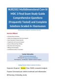 NUR2502 Multidimensional Care III MDC 3 Final Exam Study Guide Comprehensive Questions &lpar;Frequently Tested&rpar; and Complete Solutions Graded A&plus; Rasmussen