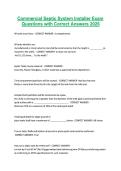 Commercial Septic System Installer Exam &NewLine;Questions with Correct Answers 2026 