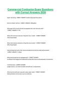Commercial Contractor Exam Questions &NewLine;with Correct Answers 2026 