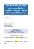 MDC III Final Exam- Rasmussen Comprehensive Questions &lpar;Frequently Tested&rpar; and Complete Solutions Graded A&plus; Rasmussen