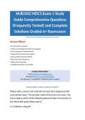 NUR2502 MDC3 Exam 1 Study Guide Comprehensive Questions &lpar;Frequently Tested&rpar; and Complete Solutions Graded A&plus; Rasmussen