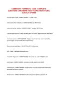 COMMUNITY PARAMEDIC EXAM &vert; COMPLETE &NewLine;QUESTIONS & ANSWERS &lpar;100&percnt; VERIFIED SOLUTIONS&rpar; &NewLine;2026&sol;2027 UPDATE 
