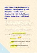 WGU Course C836 - Fundamentals of Information Security Quizlet by Brian MacFarlane &vert; Certified Exam Questions with 100&percnt; Verified Answers &vert; Newest Update 2026 &ndash; 2027 &lpar;Rated A&plus;&rpar;&NewLine;