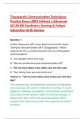 Therapeutic Communication Techniques &NewLine;Practice Exam &lpar;2026 Edition&rpar; &vert; Advanced &NewLine;NCLEX-RN Psychiatric Nursing & Patient &NewLine;Interaction Skills Review
