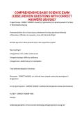 COMPREHENSIVE BASIC SCIENCE EXAM &NewLine;&lpar;CBSE&rpar; REVIEW QUESTIONS WITH CORRECT &NewLine;ANSWERS 2026&sol;2027 