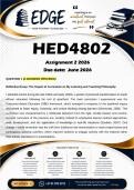 HED4802 Assignment 2 &lpar;ANSWERS&rpar; Semester 1 2026 - DISTINCTION GUARANTEED
