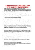 COMPREHENSIVE EXAM QUESTIONS WITH CORRECT ANSWERS 2026