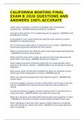 CALIFORNIA BOATING FINAL EXAM B 2026 QUESTIONS AND ANSWERS 100&percnt; ACCURATE