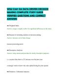 WGU C207 OA DATA DRIVEN DECISION&NewLine;MAKING COMPLETE STUDY GUIDE&NewLine;VERIFIED QUESTIONS AND CORRECT&NewLine;ANSWERS&NewLine;