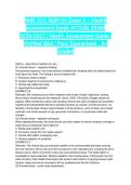 NUR 101&sol; NUR101 Exam 3 &ndash; Health Assessment Guide ACTUAL EXAM 2026&sol;2027 &vert; Health Assessment Guide &vert; Verified Q&A &vert; Pass Guaranteed - A&plus; Graded