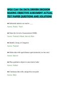 WGU C207 OA DATA DRIVEN DECISION&NewLine;MAKING FINAL PAPER FULL QUESTIONS&NewLine;AND ANSWERS BUNDLED SOLUTION