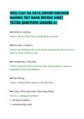 WGU C207 OA DATA DRIVEN DECISION&NewLine;MAKING TEST BANK REVIEW SHEET&NewLine;TESTED QUESTIONS GRADED A&plus;