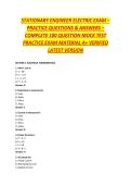 STATIONARY ENGINEER ELECTRIC EXAM &ndash; PRACTICE QUESTIONS & ANSWERS &ndash; COMPLETE 100 QUESTION MOCK TEST PRACTICE EXAM MATERIAL A&plus; VERIFIED LATEST VERSION