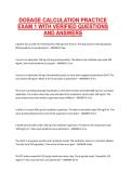 Dosage Calculation Practice Exam 1 &ndash; Verified Questions and Answers for Nursing and Medication Administration Studies