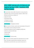 WGU D488 Cybersecurity Architecture and &NewLine;Engineering Exam 2026 &vert; Questions With &NewLine;Verified Answers