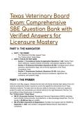 The Elite Texas Veterinary Board Exam Test Bank &lpar;2026&sol;2027&rpar; &vert; 50&plus; S-Tier QA & Rationales