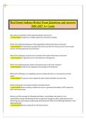 Indiana Real Estate Broker Exam Questions and Answers 2026&ndash;2027 &vert; Real Estate Licensing Program &vert; Comprehensive Broker Exam Preparation Review with Rationales &vert; A&plus; Grade