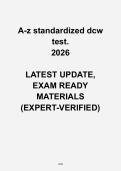 A&ndash;Z Standardized DCW Test 2026 &vert; Complete Direct Care Worker Exam Questions & Answers
