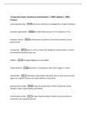 Economics Exam Questions and Answers &vert; 2026 Update &vert; 100&percnt;&NewLine;Correct&period;&NewLine;sole proprietorship -a business owned and managed by a single individual&period;&NewLine;business orginization -the ownership structure of a company or firm&NewLine;business license -authorization to operate