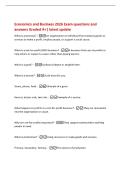 Economics and Business 2026 Exam questions and&NewLine;answers Graded A&plus;&vert; latest update&NewLine;What is a business&quest; -An organisation or individual that produces goods or&NewLine;services to make a profit&comma; employ people&comma; or support a social cause&period;&NewLine;What is a not-for-profit &lpar;NF