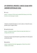 AP STATISTICS UPDATED 3 PRACTICE &NewLine;QUESTIONS WITH DETAILED EXPLANATIONS &NewLine;2026 