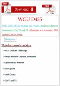WGU D435 HR Technology and People Analytics Objective Assessment &vert; OA V1 and V2 &vert; Questions and Answers &vert; 2026 Update &vert; 100&percnt; Correct&period;&NewLine;