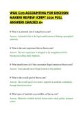 WGU C213 ACCOUNTING FOR DECISION&NewLine;MAKERS REVIEW SCRIPT 2026 FULL&NewLine;ANSWERS GRADED A&plus;&NewLine;