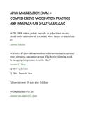 APHA IMMUNIZATION EXAM 4 &NewLine;COMPREHENSIVE VACCINATION PRACTICE &NewLine;AND IMMUNIZATION STUDY GUIDE 2026