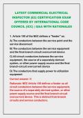 2026-2027 LATEST COMMERCIAL ELECTRICAL&NewLine;INSPECTOR &lpar;E2&rpar; CERTIFICATION EXAM&NewLine;OFFERED BY INTERNATIONAL CODE&NewLine;COUNCIL &lpar;ICC&rpar; &vert; Q&A WITH RATIONALES 