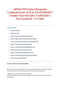 AIPMM CPM Product Management Certification Exam ACTUAL EXAM 2026&sol;2027 &vert; Complete Exam-Style Q&A &vert; Verified Q&A &vert; Pass Guaranteed - A&plus; Graded