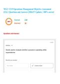 WGU C215 Operations Management Objective Assessment &lpar;OA&rpar; &vert; Questions and Answers &vert;2026&sol;27 Updates &vert; 100&percnt; correct