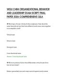 WGU C484 ORGANIZATIONAL BEHAVIOR&NewLine;AND LEADERSHIP EXAM SCRIPT FINAL&NewLine;PAPER 2026 COMPREHENSIVE Q&A