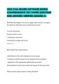 WGU C706 SECURE SOFTWARE DESIGN&NewLine;COMPREHENSIVE TEST PAPER QUESTIONS&NewLine;AND ANSWERS VERIFIED GRADED A&plus;&NewLine;